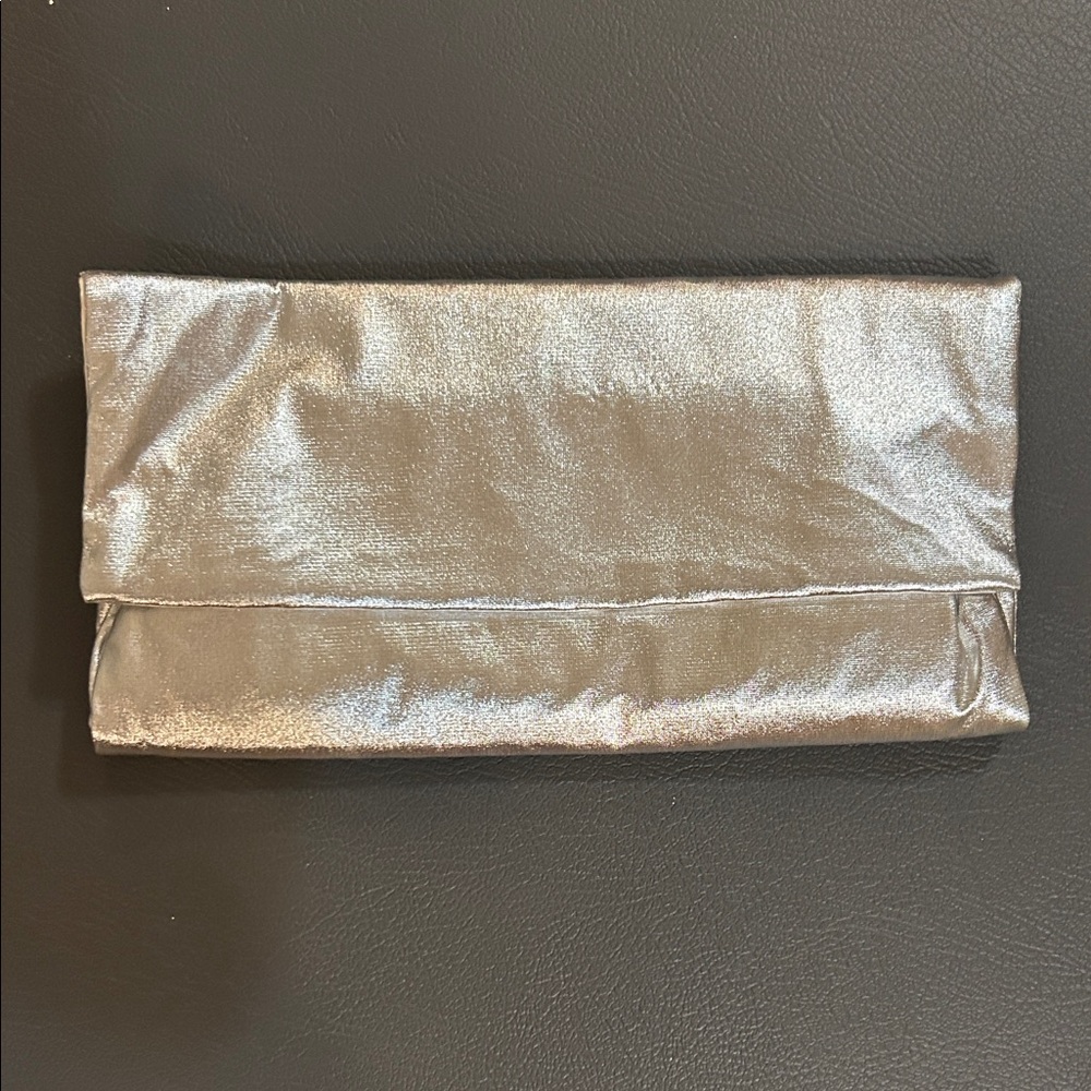 Silver Metallic Clutch Bag